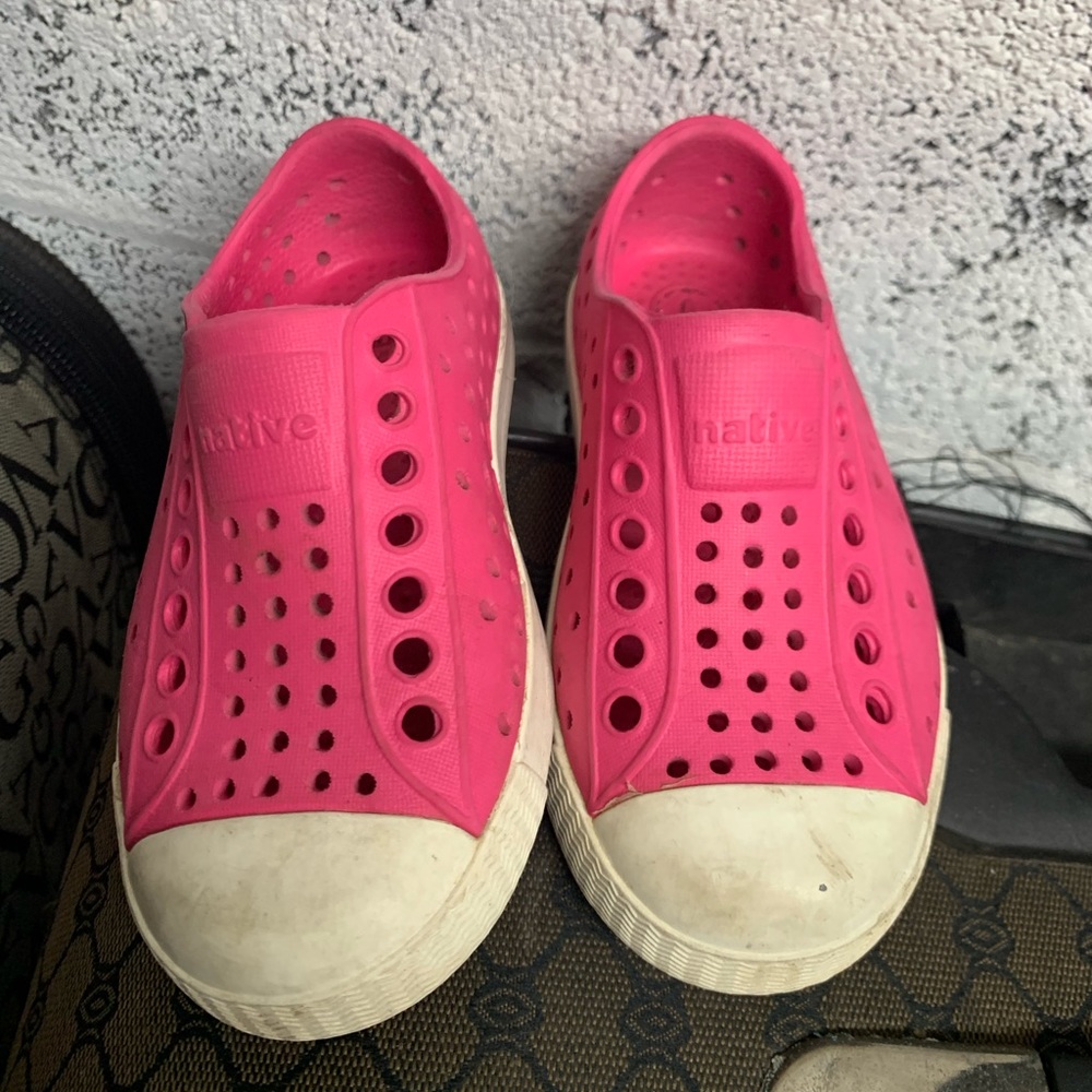Pink native slip on